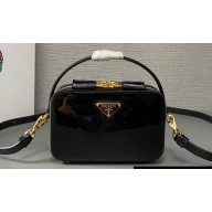 Prada Odette patent leather mini-bag 1BH206 Black 2024