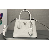 Prada Double leather mini bag 1BG443 White 2024