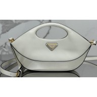 Prada Medium leather handbag 1BA421 White 2024