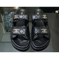 Chanel  CC Logo Beach Mules Sandals 09 2024
