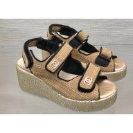 Chanel Strass Heel CC Logo Platform Sandals 03 2024