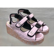 Chanel Strass Heel CC Logo Platform Sandals 07 2024