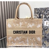 Dior Medium Book Tote Bag in Beige D-Lace Butterfly Embroidery 2024