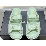Chanel  CC Logo Beach Mules Sandals 01 2024