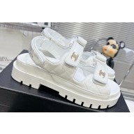 Chanel  CC Logo Platform Beach Sandals 07 2024