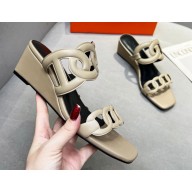 Cheap Sale Hermes Figari 55 sandals Beige with Chaine d'Ancre straps