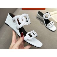 Cheap Sale Hermes Figari 55 sandals White with Chaine d'Ancre straps