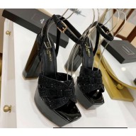 Cheap Sale Saint Laurent Platform Tribute Sandals Crystals Black