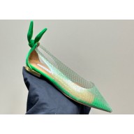 Aquazzura Bow Tie Ballets in Mesh Green 2024