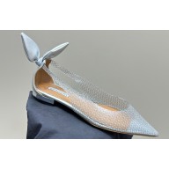 Aquazzura Bow Tie Ballets in Mesh Silver 2024