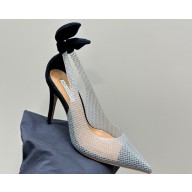 Aquazzura Heel 9.5cm Bow Tie Pumps in Mesh Black 2024