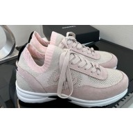Chanel CC Logo Mesh Sneakers Light Pink 2024