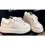 Chanel Quilting Platform Sneakers White 2024