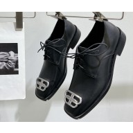 Balenciaga BB Lace-up Men's Derby shoes in black calfskin Black 2024