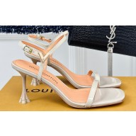 Louis Vuitton Heel 7.5cm Blossom Sandals in Patent calf leather Gray 2024