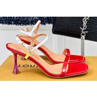 Louis Vuitton Heel 7.5cm Blossom Sandals in Patent calf leather Red 2024