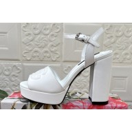 Dolce & Gabbana Heel 11.5cm Calfskin platform 2.5cm sandals White 2024
