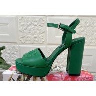 Dolce & Gabbana Heel 11.5cm Calfskin platform 2.5cm sandals Green 2024