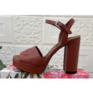 Dolce & Gabbana Heel 11.5cm Calfskin platform 2.5cm sandals Brown 2024