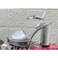 Dolce & Gabbana Heel 11.5cm Calfskin platform 2.5cm sandals Silver 2024