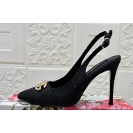 Dolce & Gabbana Heel 10.5cm Raffia slingbacks Black 2024
