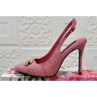 Dolce & Gabbana Heel 10.5cm Raffia slingbacks Pink 2024