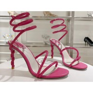 Rene Caovilla Heel 9.5cm Satin Margot Sandals With Degradé Crystals 23 2024
