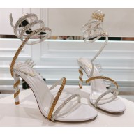 Rene Caovilla Heel 9.5cm Satin Margot Sandals With Degradé Crystals 04 2024