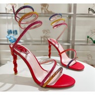 Rene Caovilla Heel 9.5cm Satin Margot Sandals With Degradé Crystals 07 2024