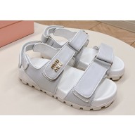 Miu Miu Sporty nappa leather sandals 5X135E White 2024