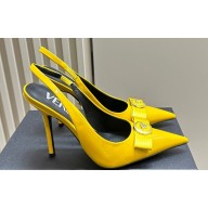 Versace Heel 10.5cm Gianni Ribbon High Slingback Pumps Patent Yellow 2024