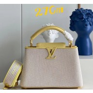 Louis Vuitton Taurillon leather and canvas Capucines BB Bag M59873 Yellow