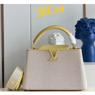 Louis Vuitton Taurillon leather and canvas Capucines MM Bag M59872 Yellow