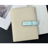 Loewe Medium vertical wallet in soft grained calfskin Creamy