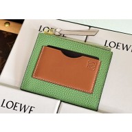 Loewe Large coin cardholder in soft grained calfskin Green