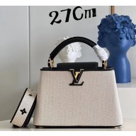 Louis Vuitton Taurillon leather and canvas Capucines BB Bag M59873 Black