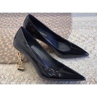 Saint Laurent Heel 8.5cm Opyum Pumps in patent leather 484160 Black/Gold