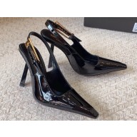 Saint Laurent Heel 11cm lee slingback pumps in patent leather 763421 Black 2024