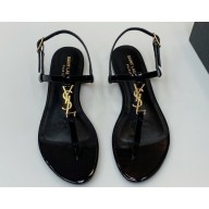 Saint Laurent cassandra sandals in patent leather 659817 Black/Gold 2024