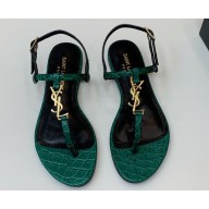 Saint Laurent cassandra sandals in leather 659817 Green 2024
