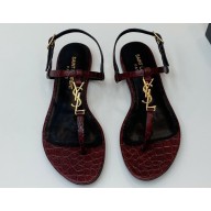 Saint Laurent cassandra sandals in leather 659817 Burgundy 2024