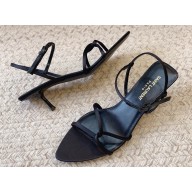 Saint Laurent Heel 5.5cm clara sandals in crepe satin Black 2024