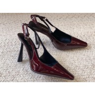 Saint Laurent Heel 11cm calista slingbacks 756082 Patent Burgundy 2024