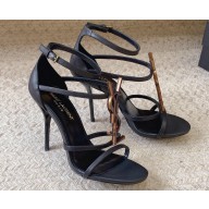 Saint Laurent Heel 10cm cassandra Multi-strap sandals Black/Brown 2024