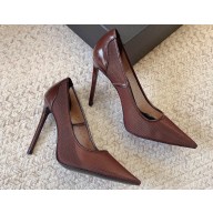 Saint Laurent Heel 11cm anja pumps in mesh 755099 Dark Red 2024