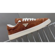 Prada Lane leather Women/Men Sneakers with enameled triangle 2EE394 06 2024