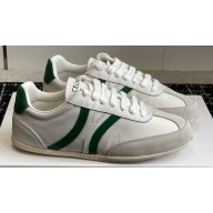 Celine Jogger Low Lace-Up Sneakers In Calfskin & Suede Calfskin White/Green 2024