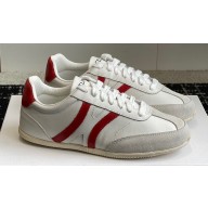 Celine Jogger Low Lace-Up Sneakers In Calfskin & Suede Calfskin White/Red 2024