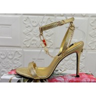 Dolce & Gabbana Heel 10.5cm Karung sandals Gold with chain and charm 2024