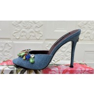 Dolce & Gabbana Heel 10.5cm Rainbow Mules in denim Blue 2024
